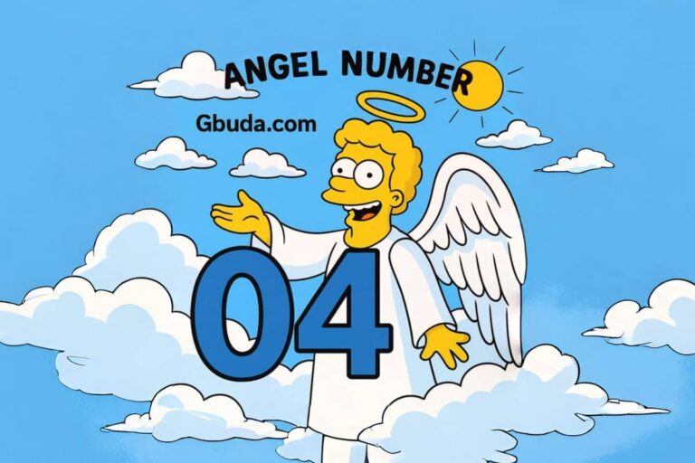 Angel Number 04 glowing with golden light, symbolizing stability, support, and spiritual guidance