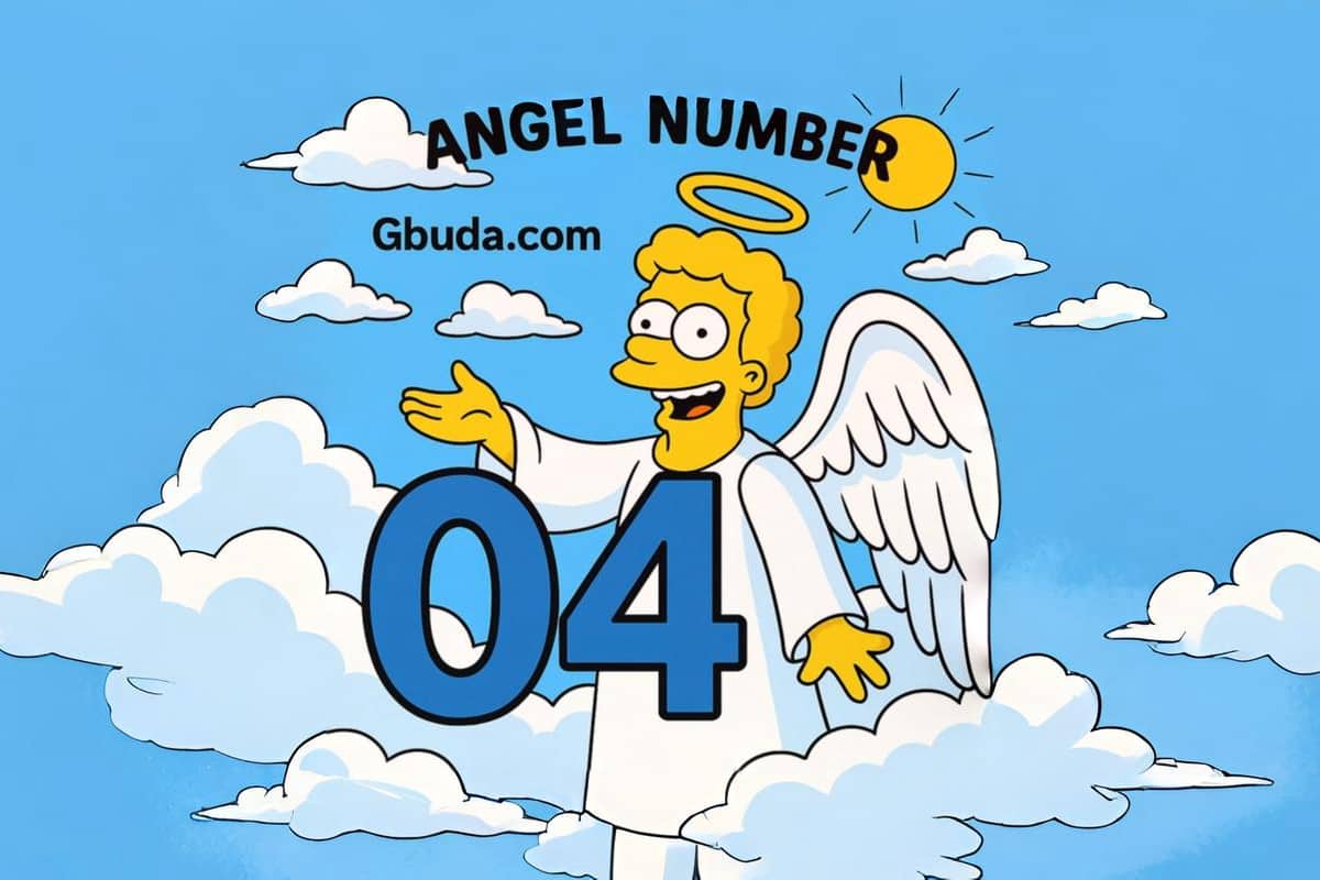 Angel Number 04 glowing with golden light, symbolizing stability, support, and spiritual guidance