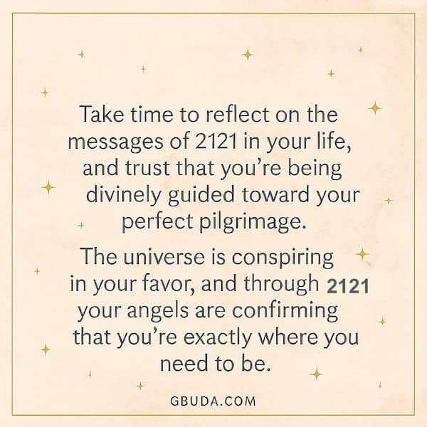 Infographic showing how the 2121 angel number brings balance to your life path, using icons for relationships and personal growth.
