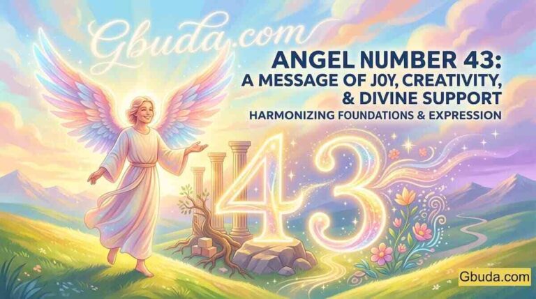 angel number 43 meaning – mystical numerology image representing stability and manifestation energy